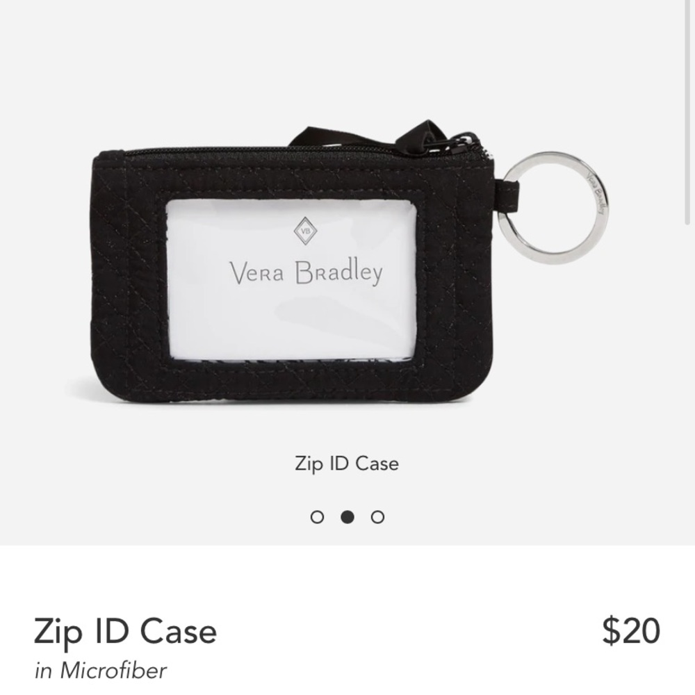 Vera Bradley ID/ card zip pouch key chain brand new with tags
